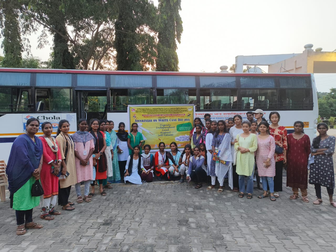 Team of Officials and HRD students  during White Cane Day celebration