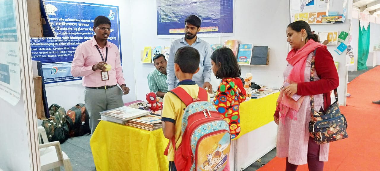 Children visit of NIEPMD stall at the National Book Fair organized by National Book Trust at Pune