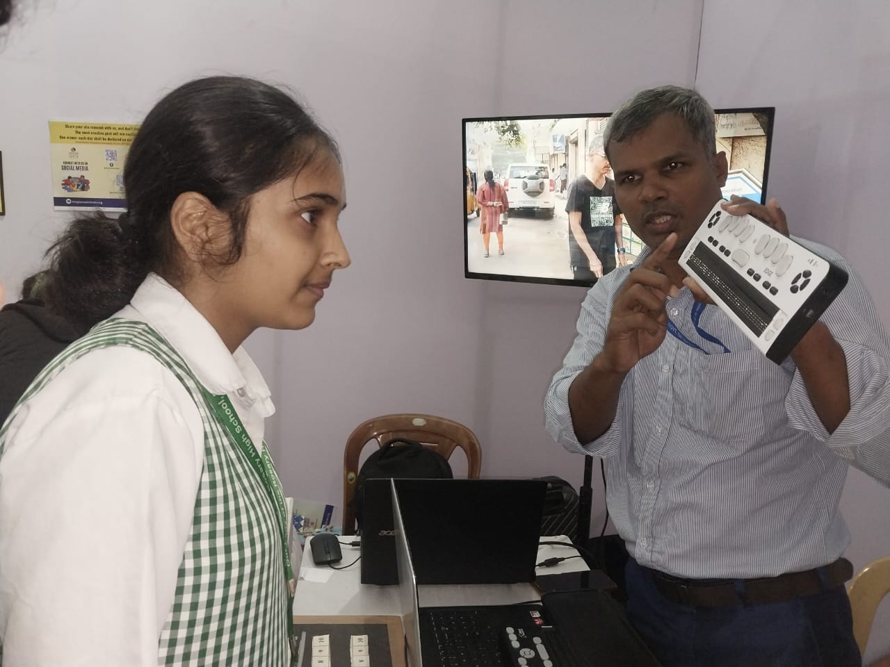 Children visit of NIEPMD stall at the National Book Fair organized by National Book Trust at Pune